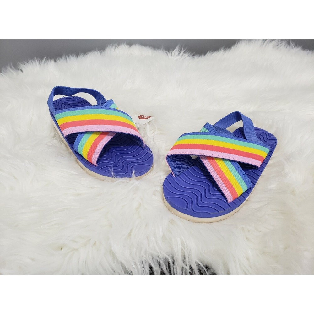 NEW Cat & Jack Multi Color Wallis Rainbow Sling back Sandals Girls Toddler sz 10